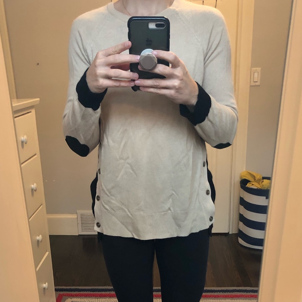 J.Crew Color Block Sweater With Buttons - image 1